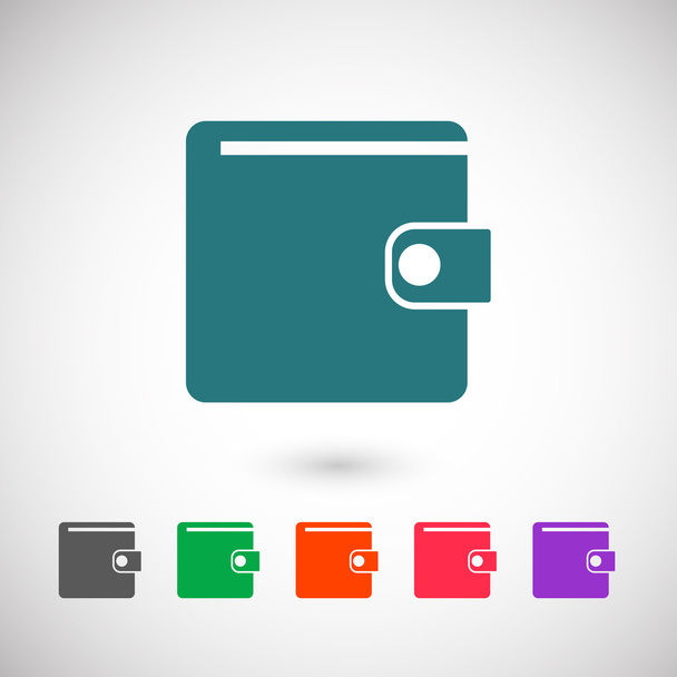 Wallet flat design icon - Vector, imagen