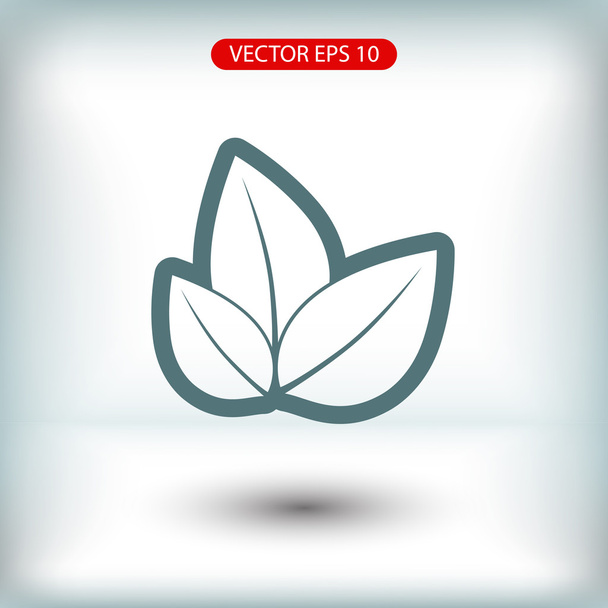 Leaves flat design icon - Vector, Imagen
