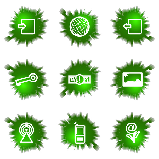 Icons set. Green hole - Вектор,изображение