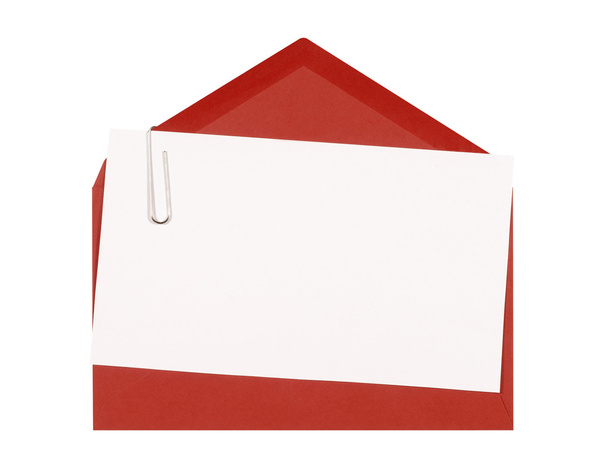 Carte d'invitation avec enveloppe rouge
 - Photo, image