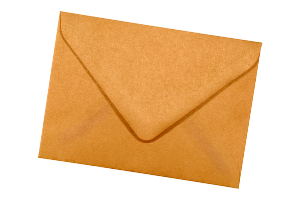 Manila brown paper envelope isolated on white background - Photo, Image