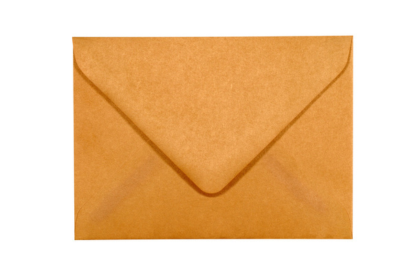 Манильский коричневый бумажный конверт на белом фоне
 - Фото, изображение