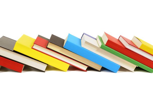 Eğilim satır üzerinde beyaz izole renkli kitap - Fotoğraf, Görsel