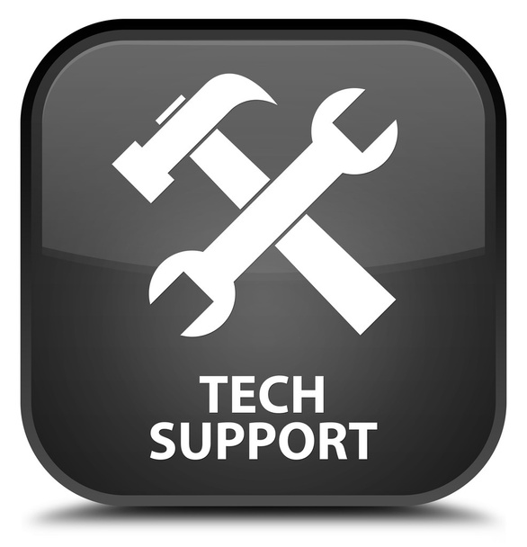Tech support (tools icon) black square button - Photo, Image