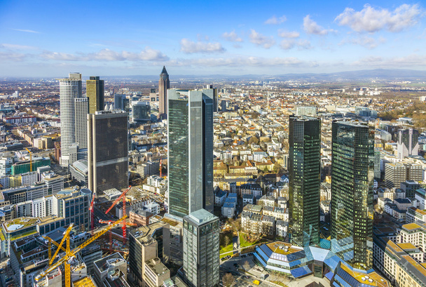 Antenne des Bankenviertels in Frankfurt  - Foto, Bild