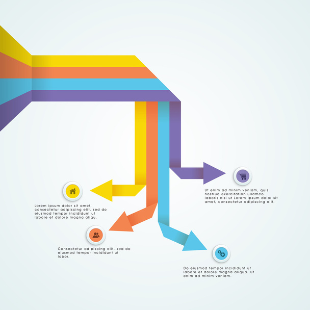 Colorful arrow infographic element for business. - Vektör, Görsel