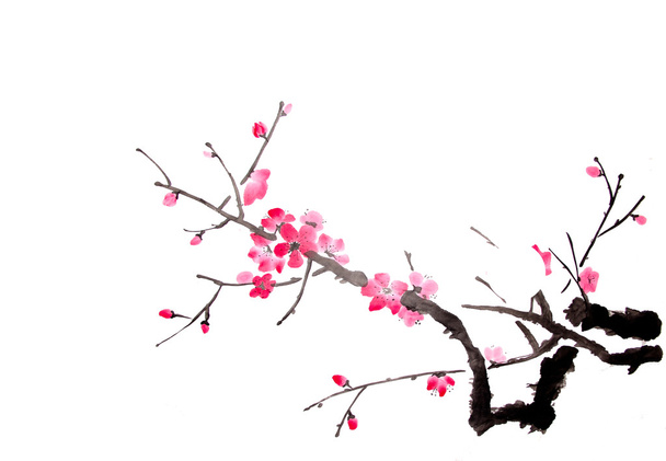 cherry painting ink - Photo, Image