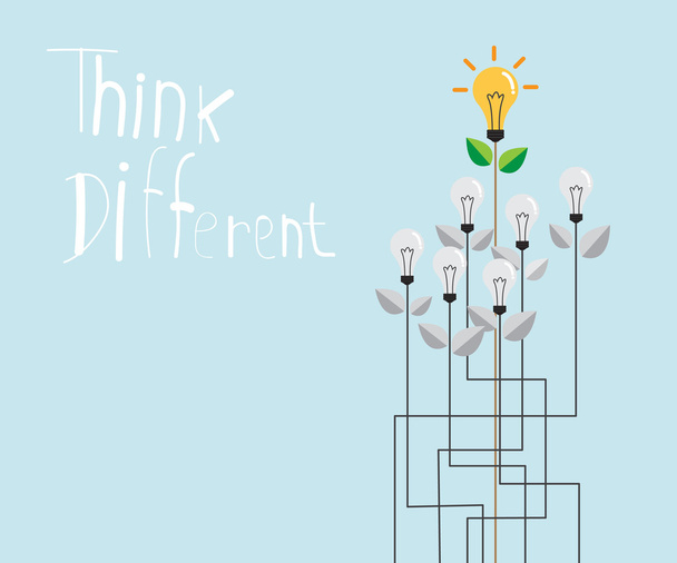 think different with fresh bulb idea - Vector, Image