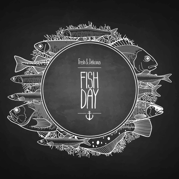 Graphic ocean fish design - ベクター画像