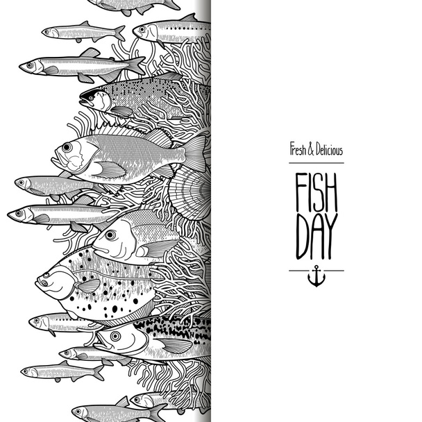 Projeto gráfico de peixes oceânicos
 - Vetor, Imagem