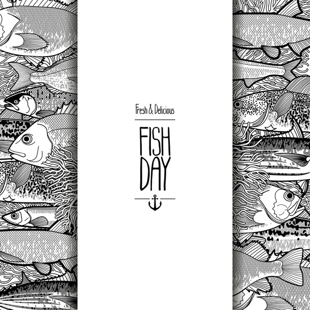 Graphic ocean fish design - Wektor, obraz