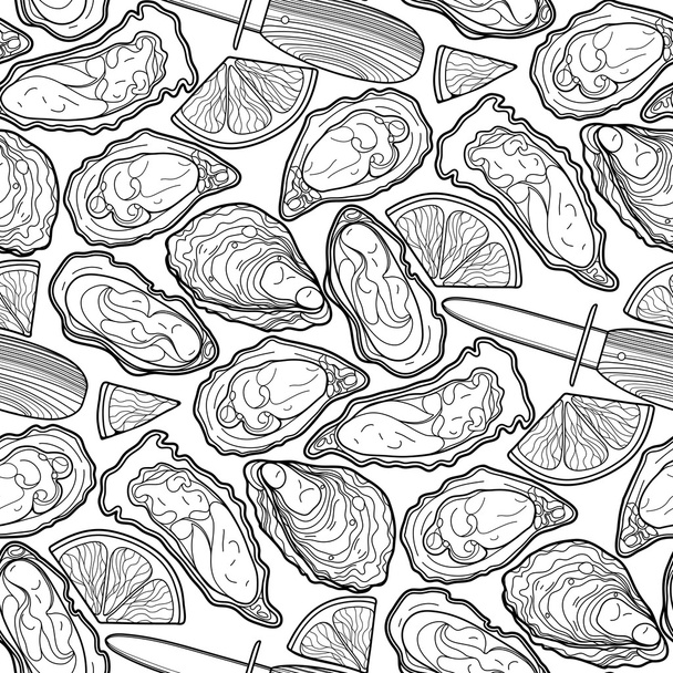 Graphic vector oysters pattern - Vector, Image