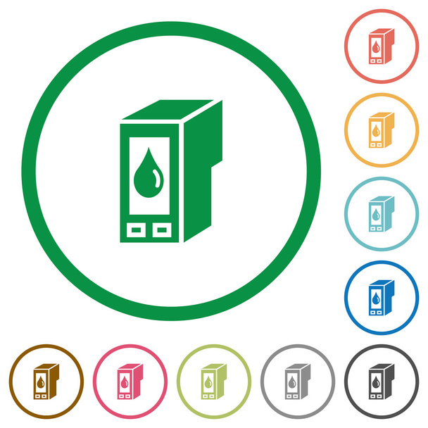 Ink cartridge outlined flat icons - Vector, Image