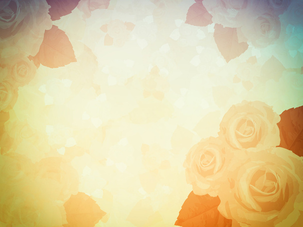 Εκλεκτής ποιότητας φόντο σύντομο χρονογράφημα με τριαντάφυλλα, πορτοκαλί-μπλε - Φωτογραφία, εικόνα
