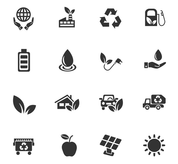 alternative energy icon set - Vetor, Imagem
