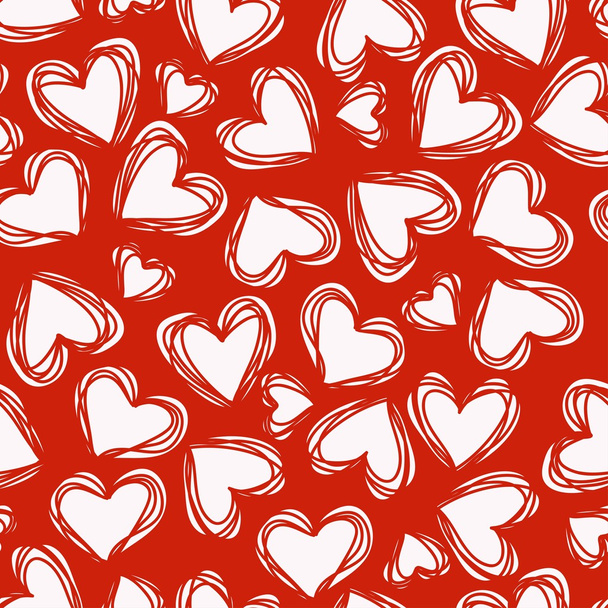 Hearts seamless pattern. Vector illustration - Vector, Imagen