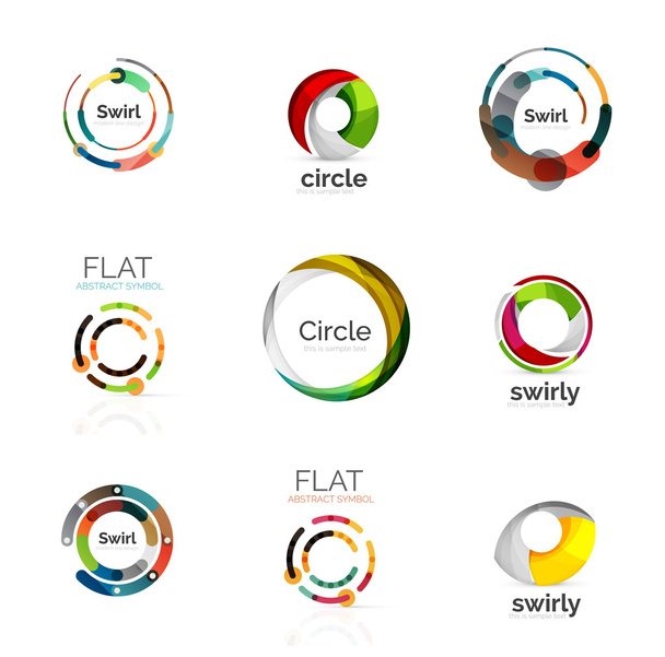 Σύνολο διάφορα λογότυπα κύκλο - Διάνυσμα, εικόνα
