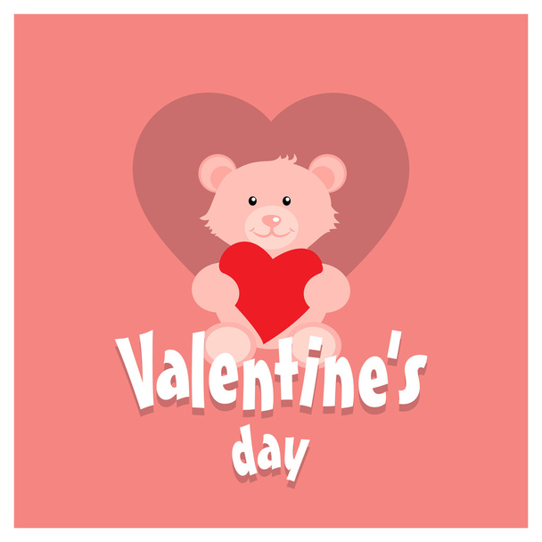 Valentine background with teddy bear - Вектор,изображение