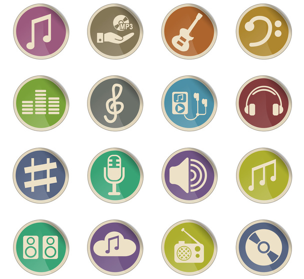 Conjunto de icono de música - Vector, imagen
