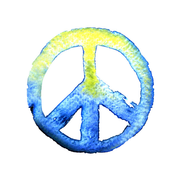paz sinal pacífico, aquarela ilustração
 - Foto, Imagem
