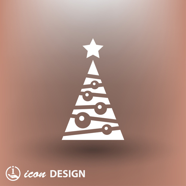 Pictograph of christmas tree - Vector, Imagen