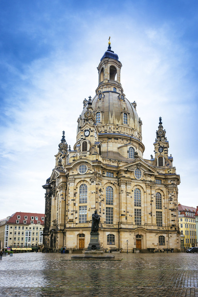 Frauenkirche w centrum Drezna w Niemczech - Zdjęcie, obraz