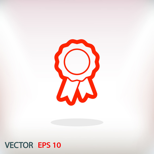 badge with ribbons icon - Vector, Image