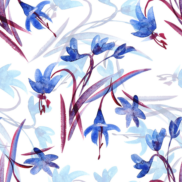 Watercolor Spring Seamless Pattern  - Foto, imagen