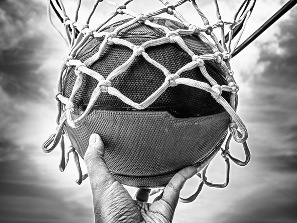 μπάσκετ μπάλα bw - Φωτογραφία, εικόνα