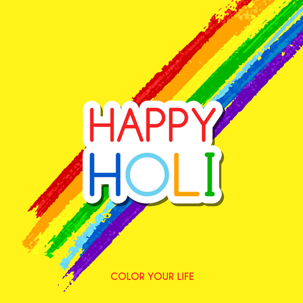 Happy Holi vector greeting card - Vector, Image
