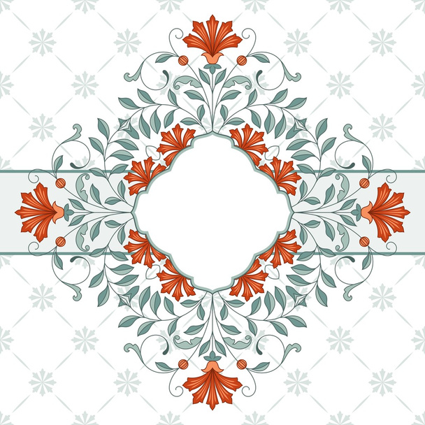 Invitation card with floral ornament. - Vector, afbeelding