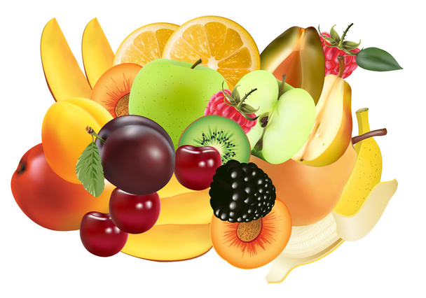 Variété de fruits exotiques
 - Vecteur, image