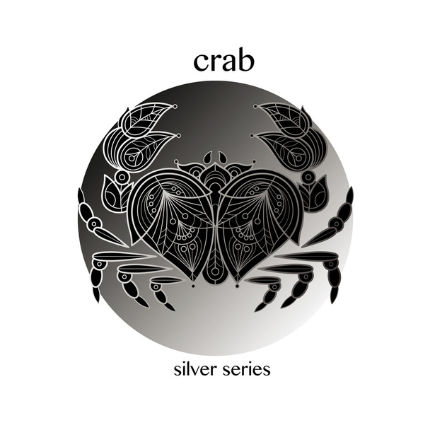 Sier krab in een cirkel - Vector, afbeelding