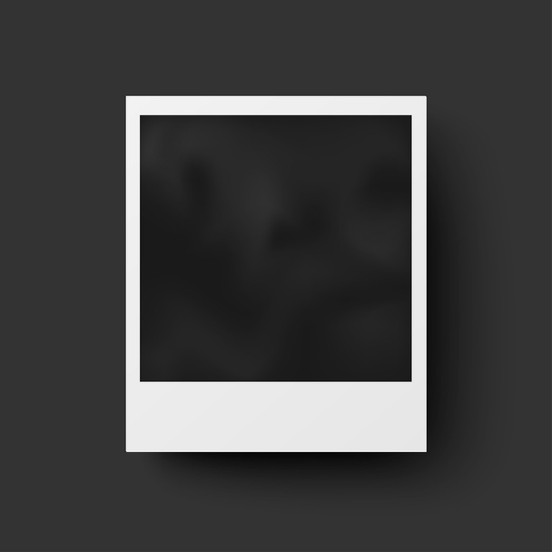 Marco de fotos realista con sombra sobre fondo a cuadros. Diseño del vector Polaroid
. - Vector, imagen