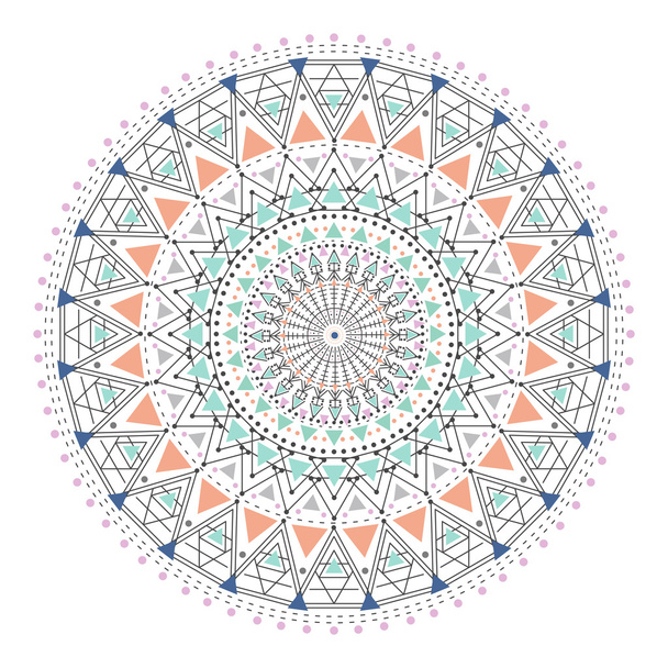 Trendy hipster colored circle, bright philosophical symbol - Vektor, Bild
