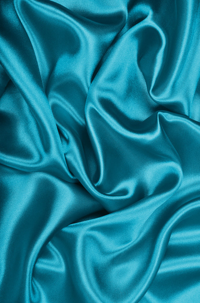 Smooth elegant blue silk or satin as background - Valokuva, kuva