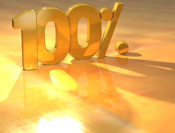 3D text 100 procent zlata - Fotografie, Obrázek