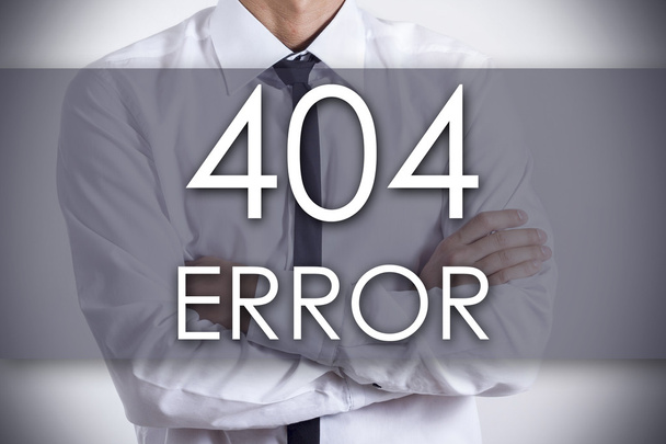 404 ERRORE! - Giovane imprenditore con testo - concetto di impresa
 - Foto, immagini