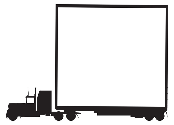 Silhouette camion con rimorchio vuoto
 - Vettoriali, immagini