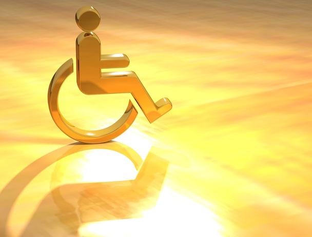 3D Disabled Gold Sign - Photo, Image