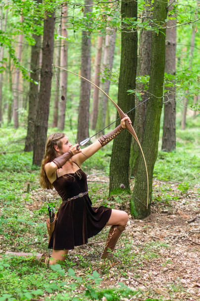 Молода дівчина ельф з довгий лук - Фото, зображення