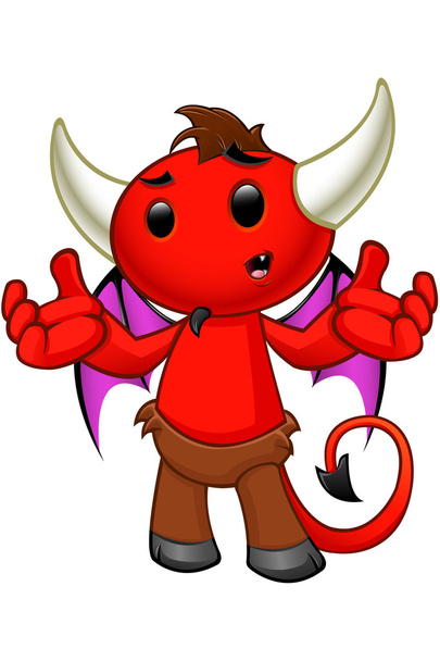 Devil Character - Confused - Vektor, Bild