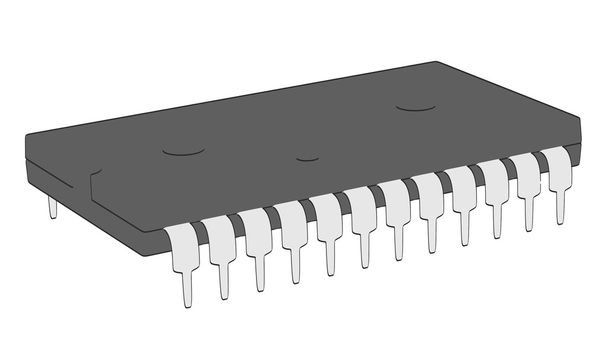 2B çizgi film illustraion bilgisayar Chip - Fotoğraf, Görsel