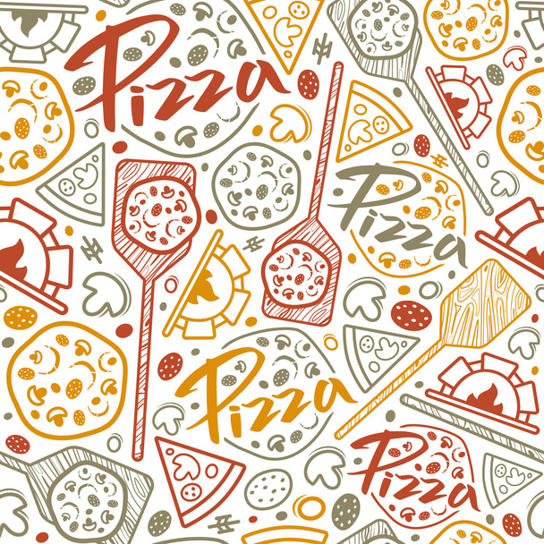 Nahtloses Pizzeria-Muster - Vektor, Bild