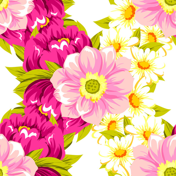 Color floral seamless pattern - Vector, afbeelding