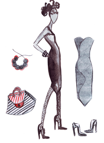 Ilustrace dívka v těsné oblečení - Fotografie, Obrázek