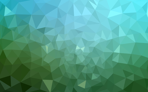 Többszínű, zöld, kék, sokszögű tervezési minta, amely áll a háromszögek és átmenet, origami stílusban. - Vektor, kép