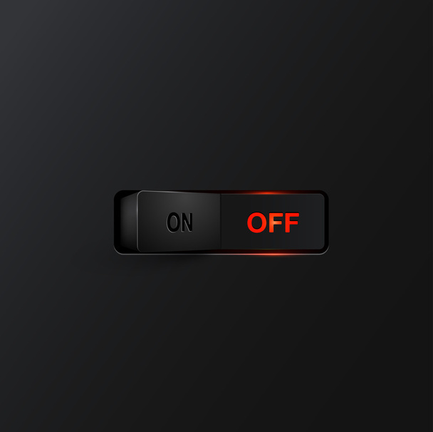 Realistic black switches with backlight OFF, vector - Wektor, obraz