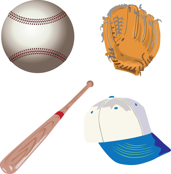 Baseball-Ausrüstung - Vektor, Bild
