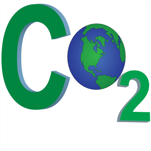 Karbondioksit küresel emisyon - Vektör, Görsel